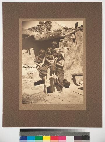 Child Life among the Hopi. Young girls of the pueblo of Hano