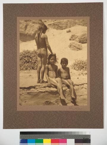 Mojave Indian children on the banks of the Colorado River in Arizona