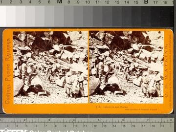 119. Laborers and Rocks, near opening of Summit Tunnel