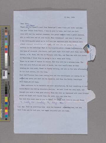 Hubble, Grace Burke. Letter to Ida Crotty