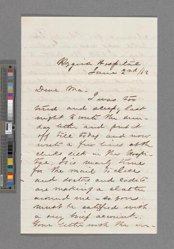 Harlan, George Cuvier. Letter to Margaret Howell Harlan