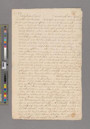 Peters, John. Letter to Richard Shackleton