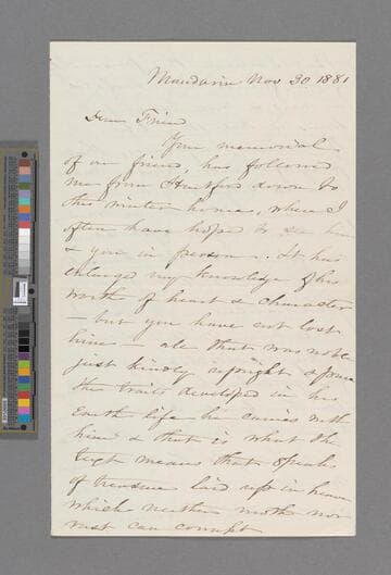 Stowe, Harriet Beecher. Letter to Annie Adams Fields