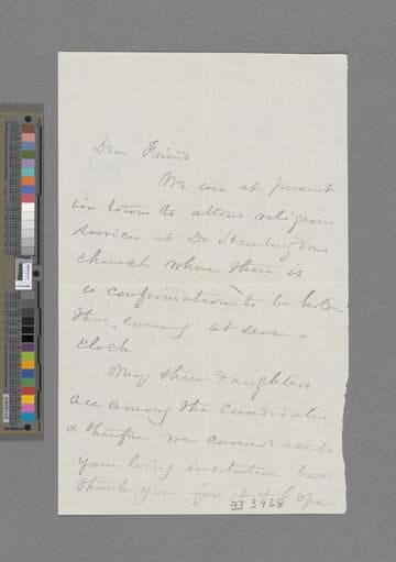Stowe, Harriet Beecher. Letter to Annie Adams Fields