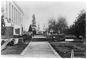Library building under construction, circa 1920