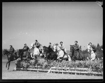Jumping horses, Riviera Country Club, Santa Monica Canyon