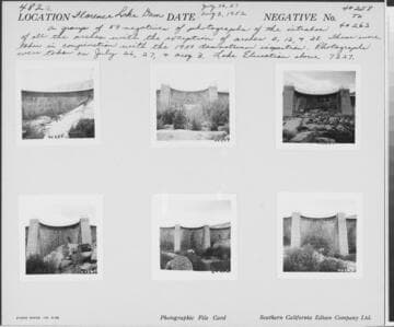 Big Creek, Florence Lake Dam - Photograph showing Intrados of Arch #4.  Taken in conjunction with 1951 inspection