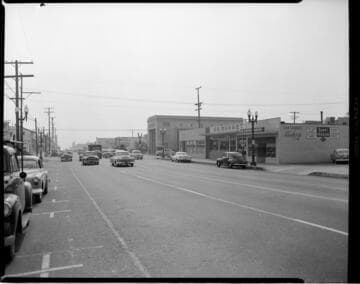 Street scenes showing streetlighting