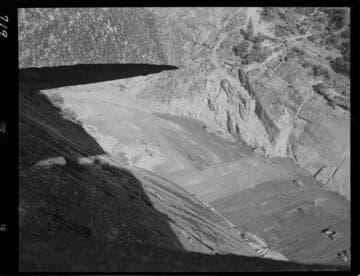 Big Creek - Mammoth Pool - General view of embankment placement from west abutment