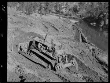 Big Creek - Mammoth Pool - Stripping overburden at Intake Diversion Tunnel Portal