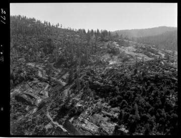 Big Creek - Mammoth Pool - Daulton Creek diversion viewed from dome above west abutment