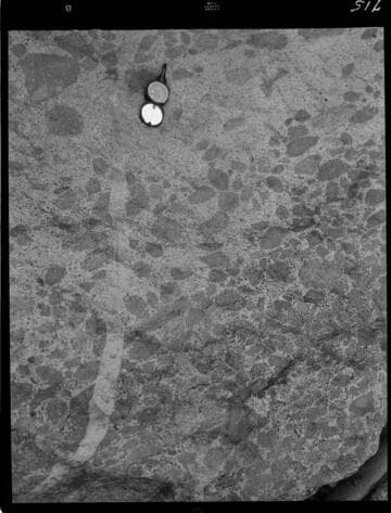 Big Creek - Mammoth Pool - General view of geological rock structure on downstream rock toe