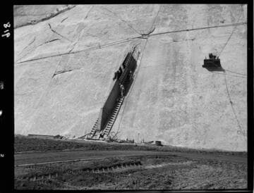 Big Creek - Mammoth Pool - Forming on east abutment cutoff wall