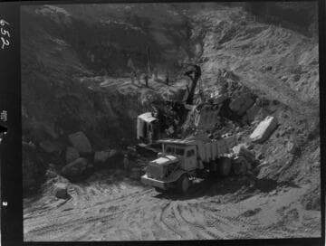 Big Creek - Mammoth Pool - Open cut excavation at Shakeflat for power tunnel