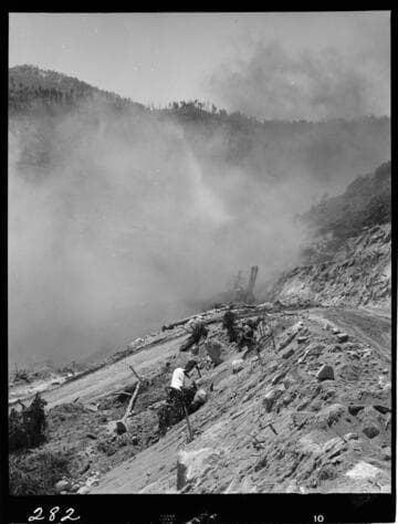 Big Creek - Mammoth Pool - Looking at damsite - shot in river bottom
