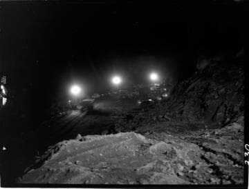 Big Creek - Mammoth Pool - West abutment stripping at night