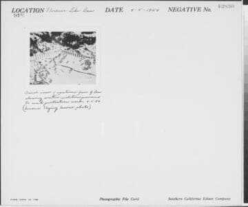 Big Creek, Florence Lake Dam - Aerial of upstream face of Florence Lake Dam