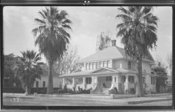 A Visalia residence surrounded by palm trees