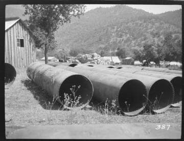 The storage yard for construction materials during the construction of Tule Plant