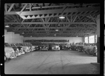 CEP garage with parked company vehicles