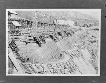 Shot of Florence dam construction