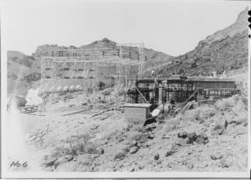 Substation construction site with construction camp in background