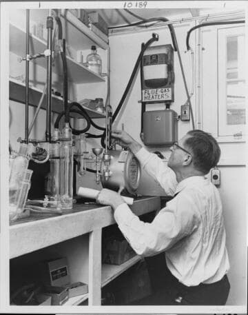 Dr. A. J. Haagen-Smit, a world authority on air pollution control, headed Edison's "smog" prevention research in the 1950's