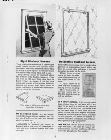 A brochure detailing blackout regulations was issued to all Edison customers early in the war