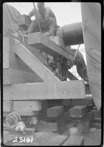 Barre Substation - Rotor on jacks so that cradle could be dismantled 6-5