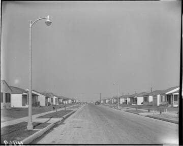 Street  lights on a new residential street