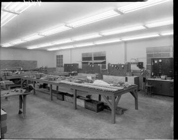 Factory workshop where hydraulic servos are assembled