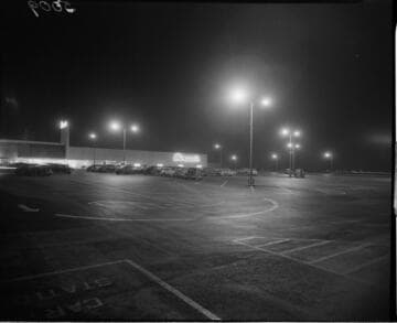 Lighting in parking lot of Hiram's store
