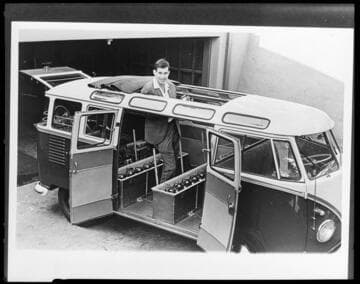 Battery operated Volkswagen van which CalTech students drove across country