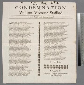 A poem on the condemnation of William Viscount Stafford