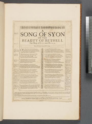 A song of Syon of the beauty of Bethell the glory of Gods own house. By a citizen of Syon