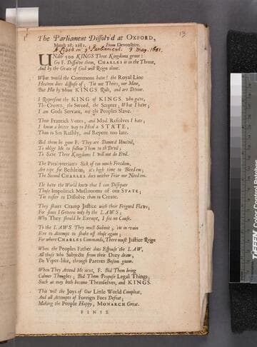 The Parliament dissolv'd at Oxford, March 28. 1681. From Devonshire