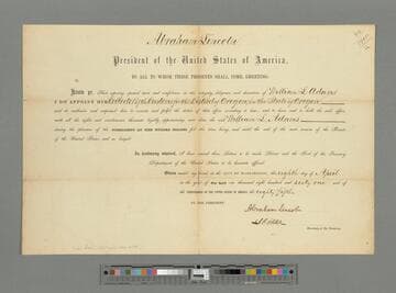 Abraham Lincoln, Washington, D.C., appointment of William L. Adams as Collector of Customs, District of Oregon