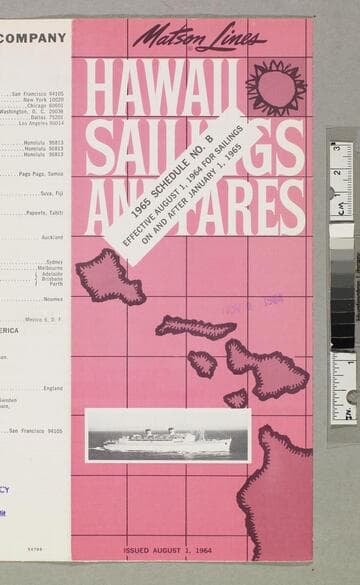 Hawaii sailings and fares... 1965 schedule no. B