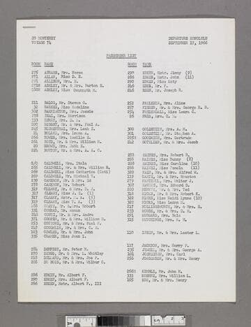 Passenger list