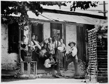 Spanish Musicians on the Patio of the Avila adobe
