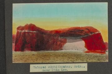 Zahn trip to San Juan placers in a Franklin car.  Natural Amphitheater, Arizona, near Chin Lee