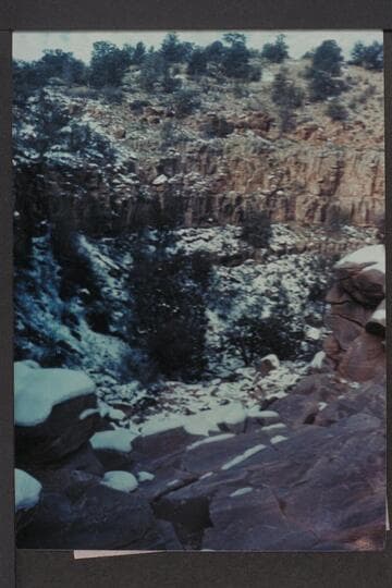 Supai drop-off below breached dam