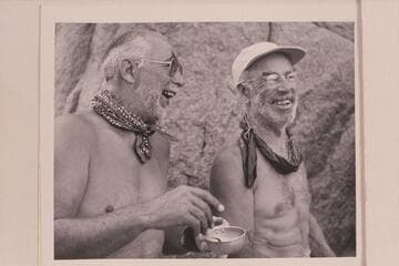 Marston (right) and Masland.  Diamond Creek during motor traverse of Grand Canyon