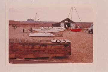 Collection of flotation at Nevills' shop at Mexican Hat