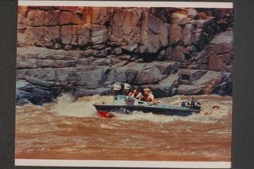 The "Rattlesnake" in Mile 217.  Brian Rowlands at the controls.  Approximate gauge:  40,000 cfs