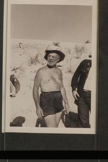 Dock Marston at end of 1956 Grand Canyon cruise; Sandy Point, Lake Mead