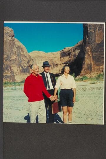 Harry; Bill Wells; Dorothy.  In front of The Chapel