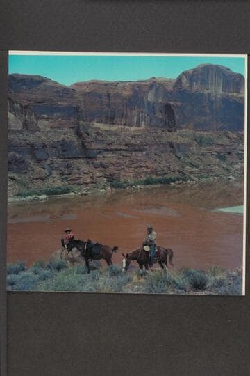 Buck Whitehat and Sid Whiskers at mouth of San Juan River