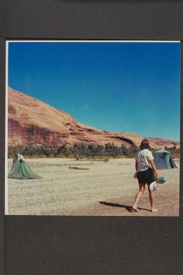 The bride, Dorothy Aleson, walks from the party. The Chapel, Mile 118.5, Glen Canyon