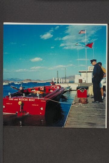 Jet fire boat at dock, Boulder City